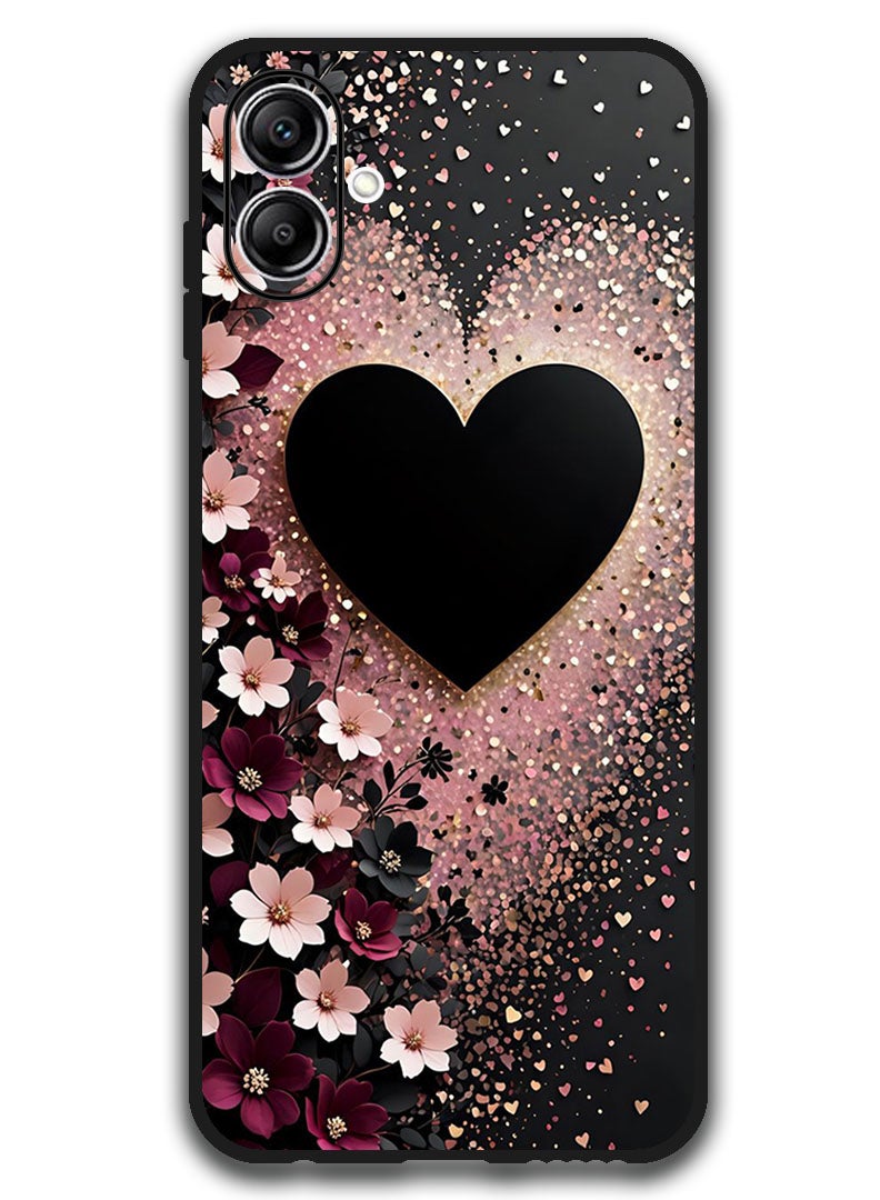 Theodor Case Compatible with Samsung Galaxy A07 6.7 Inch Protection Shockproof Bumper Cover Heart Flowers - Image 1